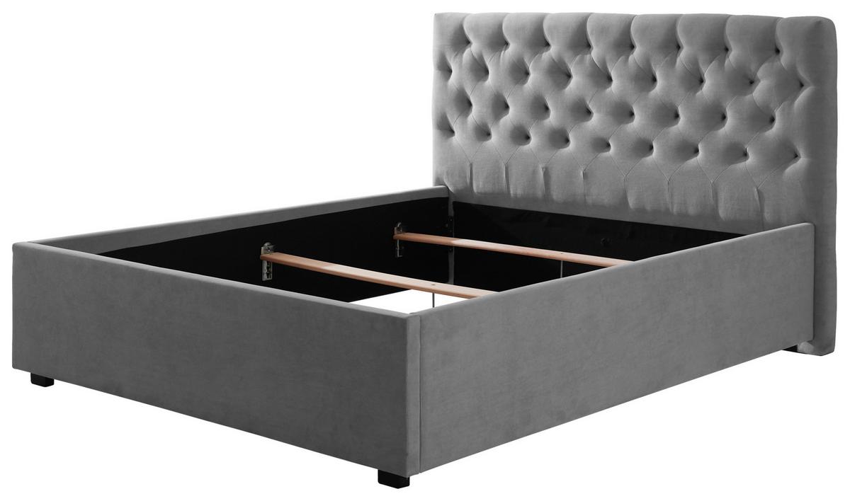 Polsterbett Miami 180x200cm Hellgrau - Hellgrau/Schwarz, Basics, Textil (196/120/212cm) - MID.YOU