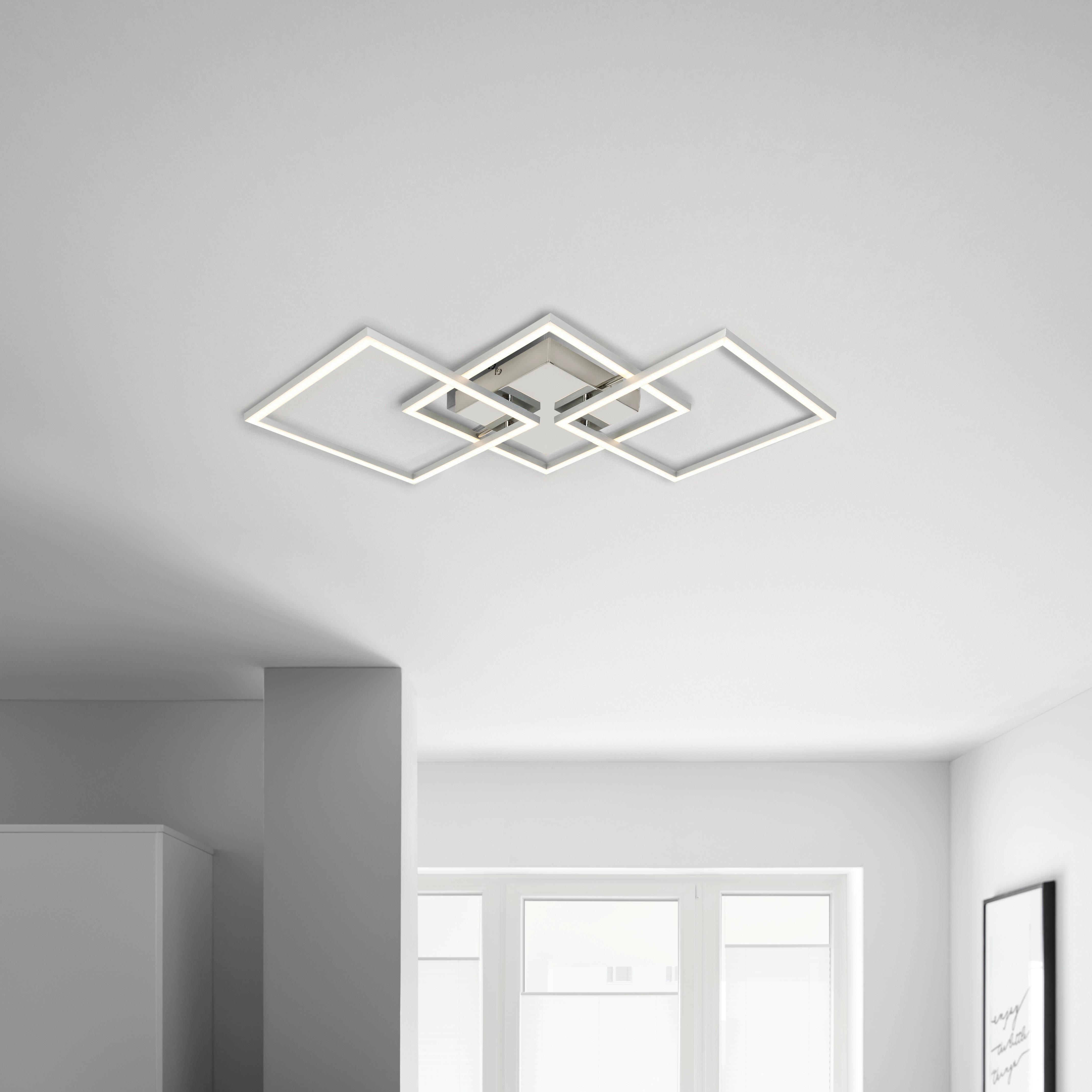 Stropné LED svietidlo OLPÜ, Š: 95cm - hliníková, Modern, kov/plast (72,4/35,4/5,2cm) - Modern Living