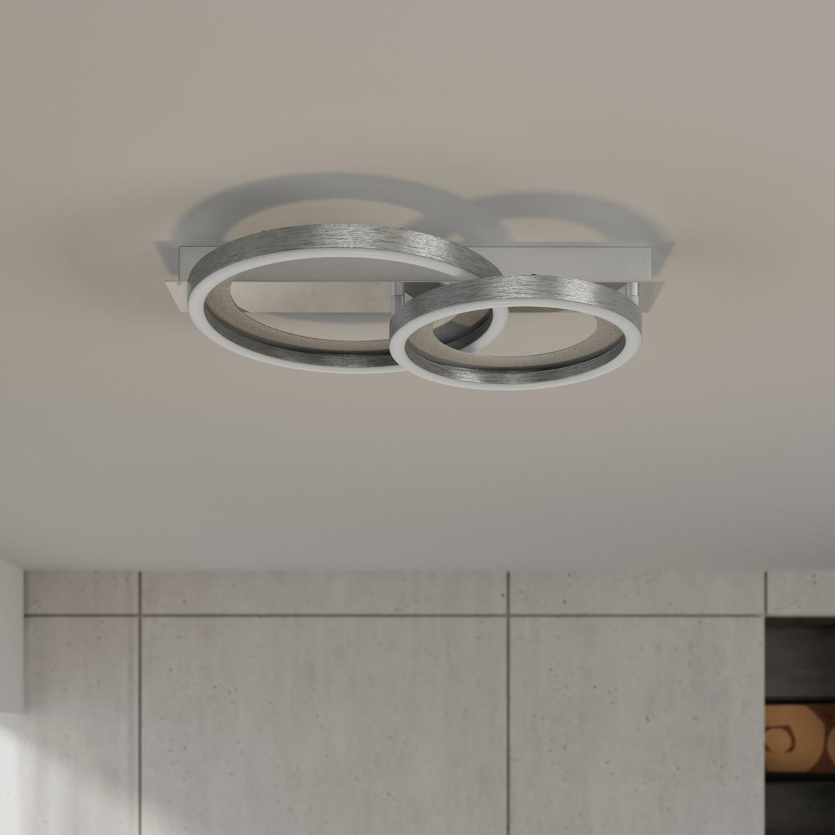 LED-DECKENLEUCHTE CALOGERO - Chromfarben/Silberfarben, Basics, Kunststoff/Metall (46/30,4/8cm) - Luca Bessoni