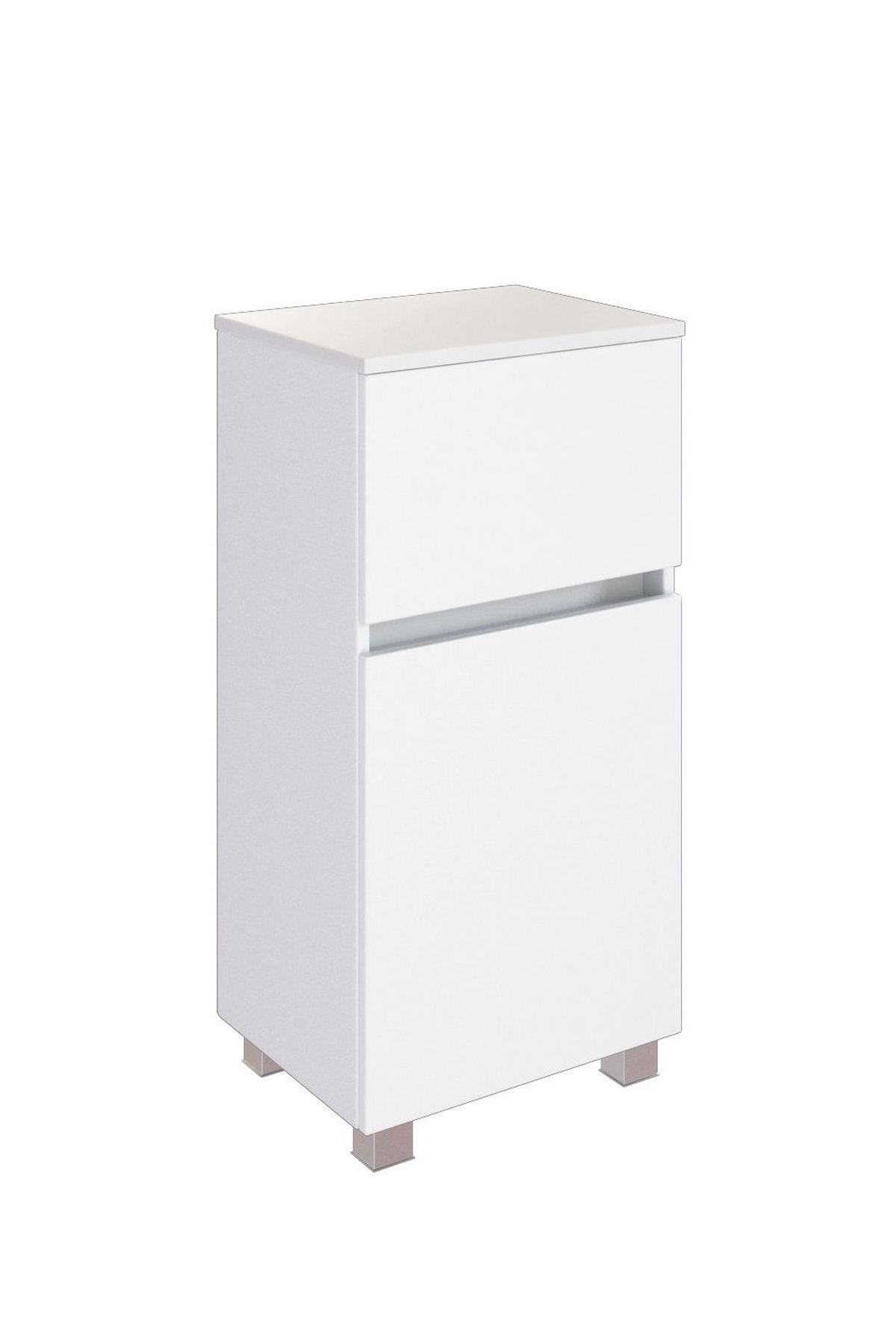 Unterschrank Kopenhagen B: 40 Cm Weiß - Silberfarben/Weiß, KONVENTIONELL, Holzwerkstoff (40/79/35cm) - Held