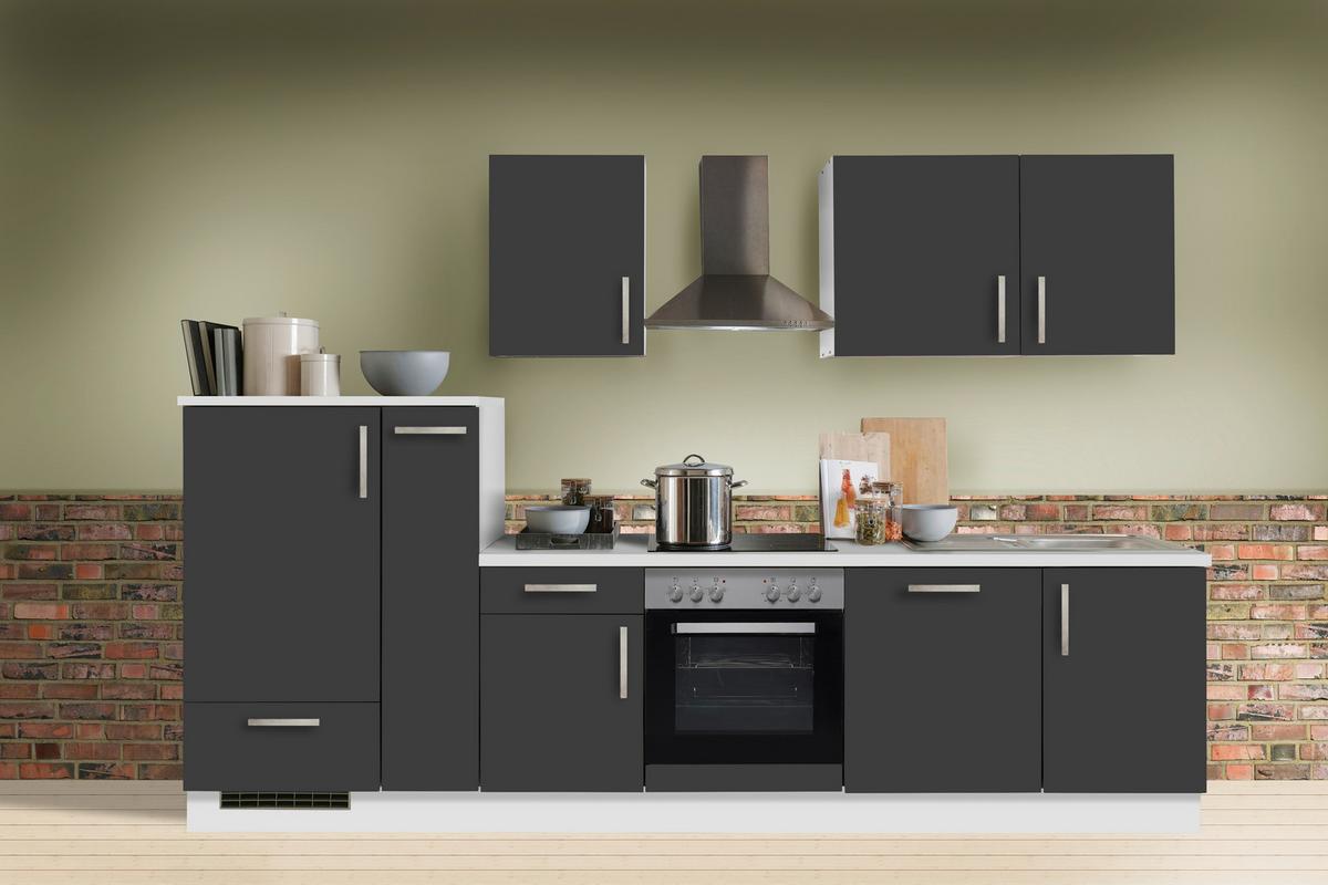 Küchenblock White-Premium - Schieferfarben/Weiß, KONVENTIONELL, Holzwerkstoff (310cm) - Menke