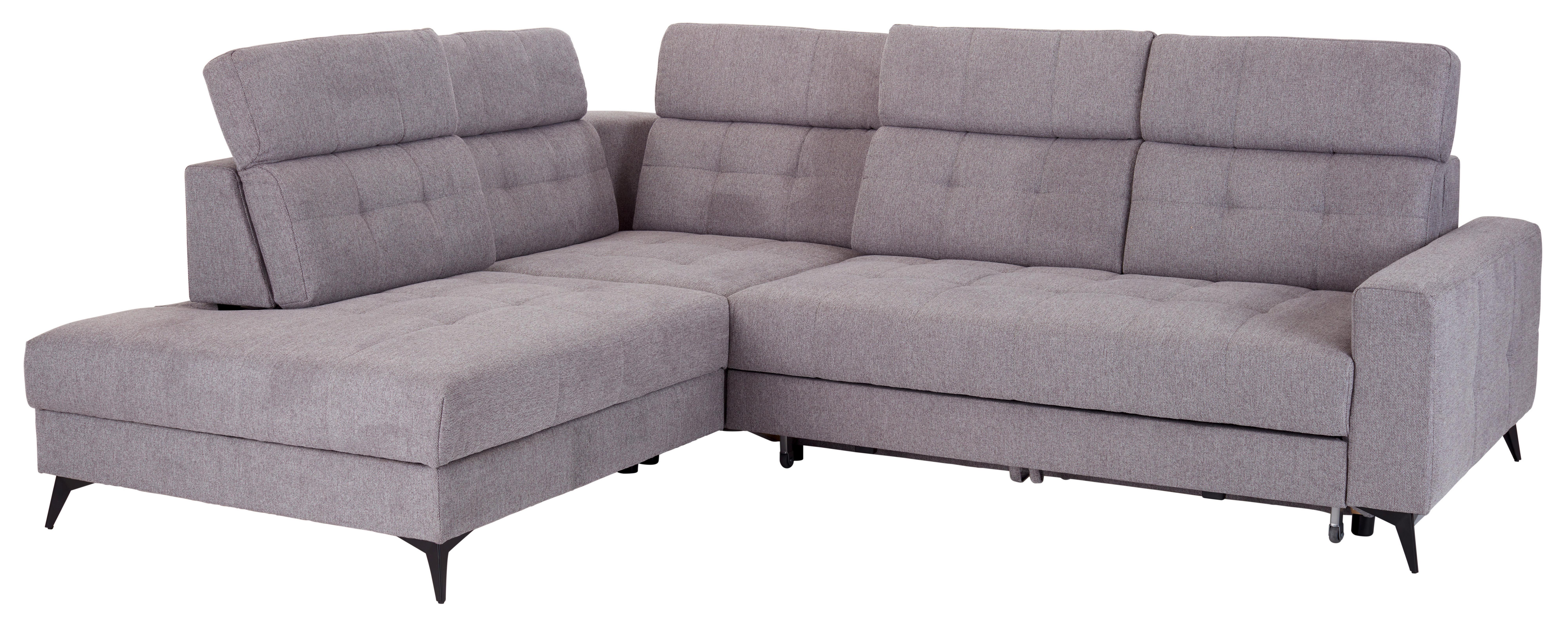 Ecksofa mit Bettfunktion & Bettkasten Barletta Grau - Schwarz/Grau, MODERN, Textil (228/289cm) - Luca Bessoni