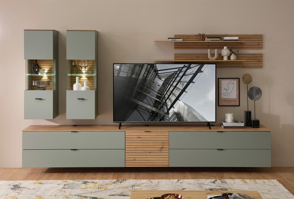 VYSOKÁ KOMODA MEMPHIS - černá/zelená, Moderní, kov/kompozitní dřevo (125/125/45cm) - Premium Living