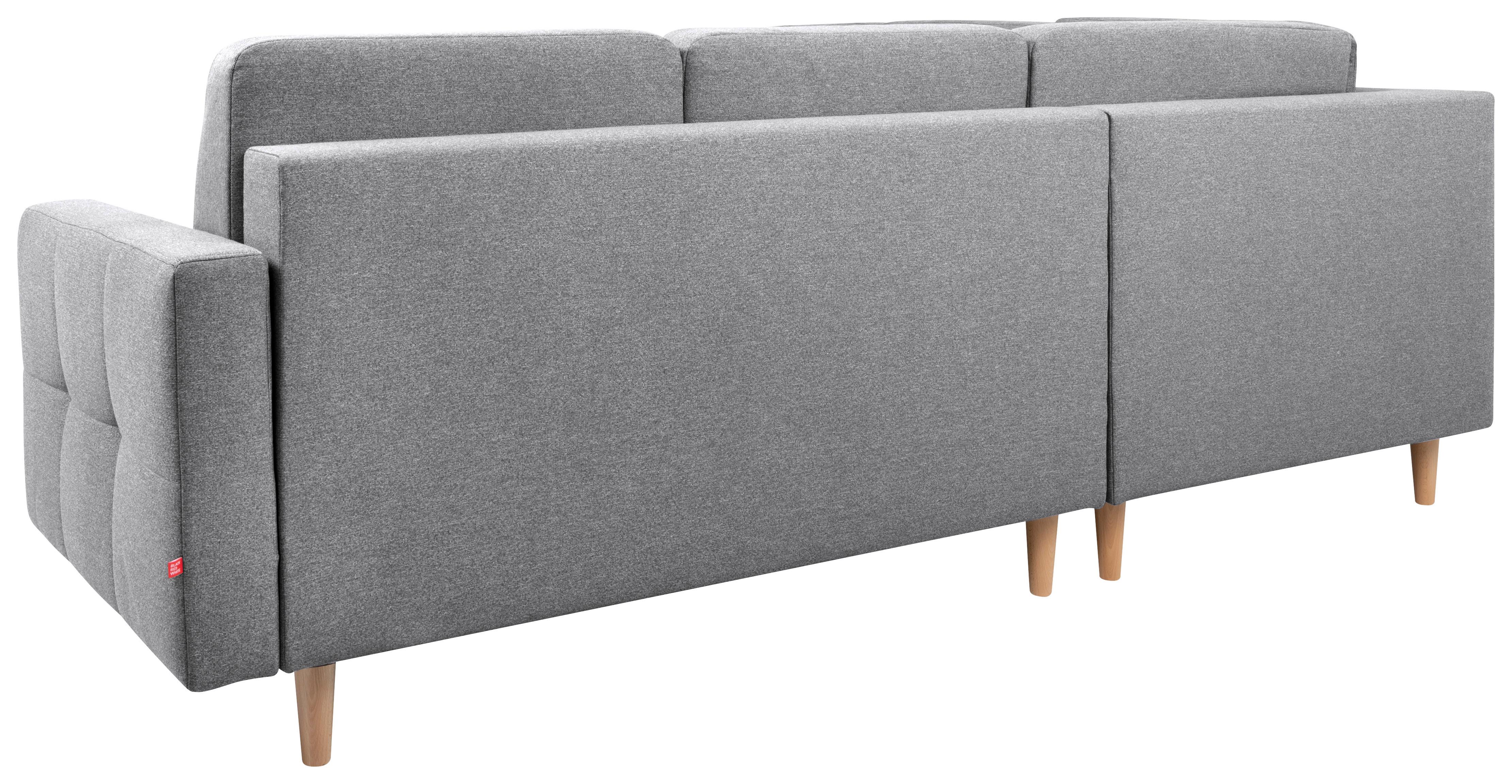 Eckschlafsofa Noret Hellgrau S: 242/242 cm - Dunkelgrau/Eiche Wotan, KONVENTIONELL, Textil (242/242cm) - MID.YOU