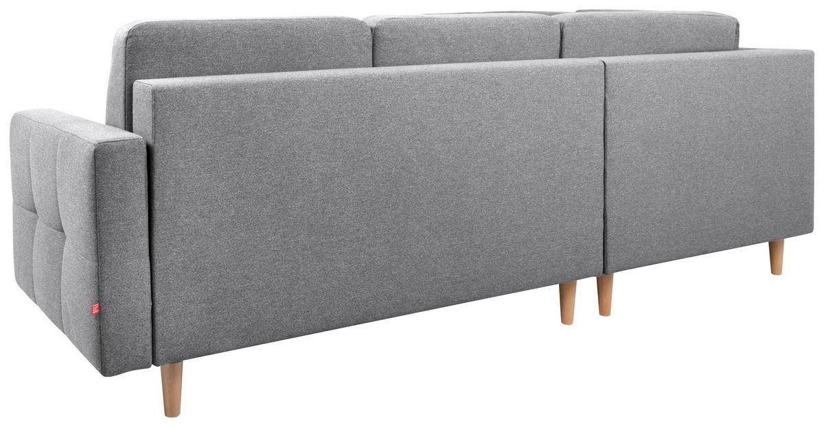 Eckschlafsofa Noret Hellgrau S: 242/242 cm - Dunkelgrau/Eiche Wotan, KONVENTIONELL, Textil (242/242cm) - MID.YOU