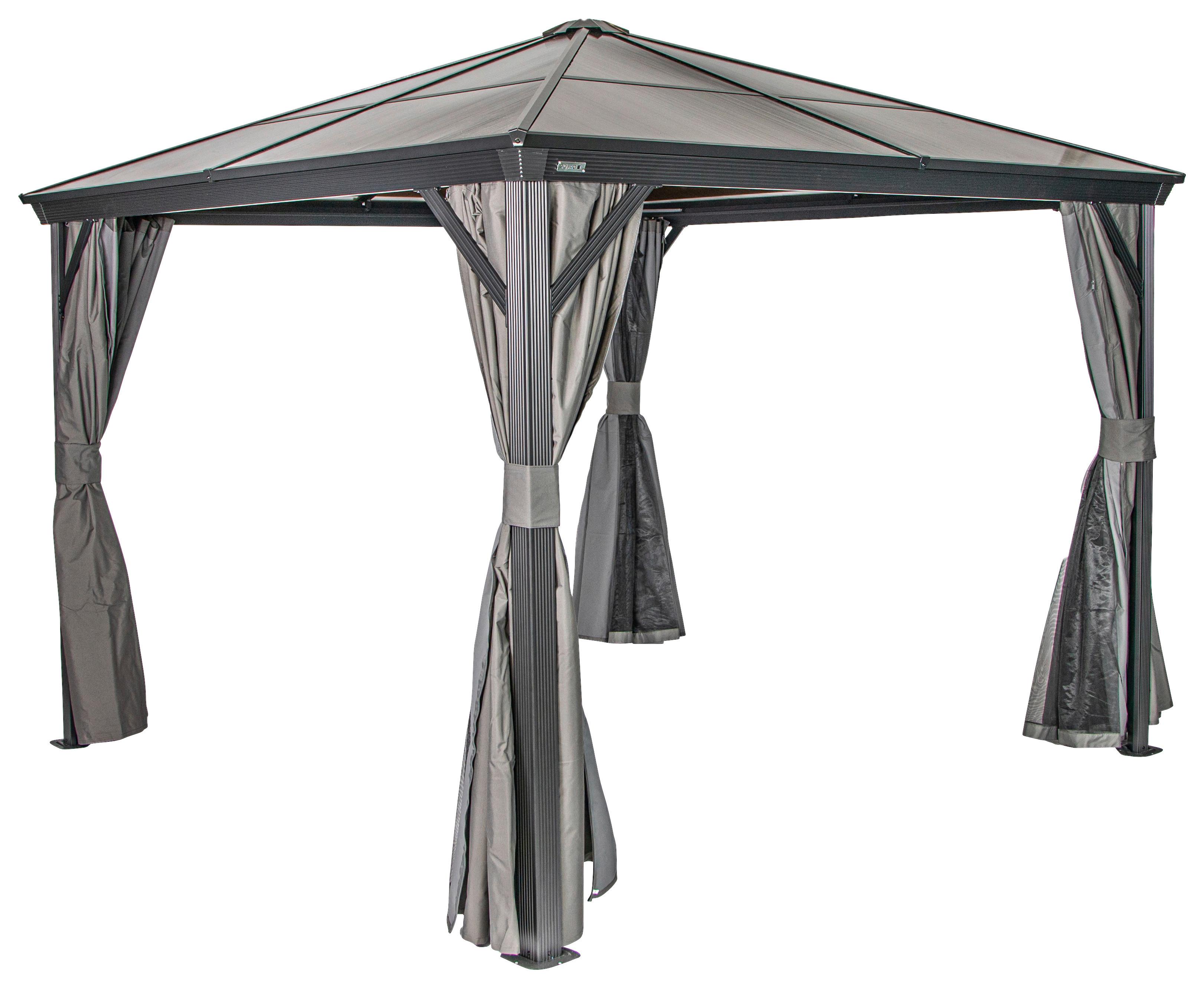Pavillon Verona 298x298 Cm Wetterfest Gartenpavvilon - Anthrazit, Basics, Kunststoff/Metall (298/261/298cm)