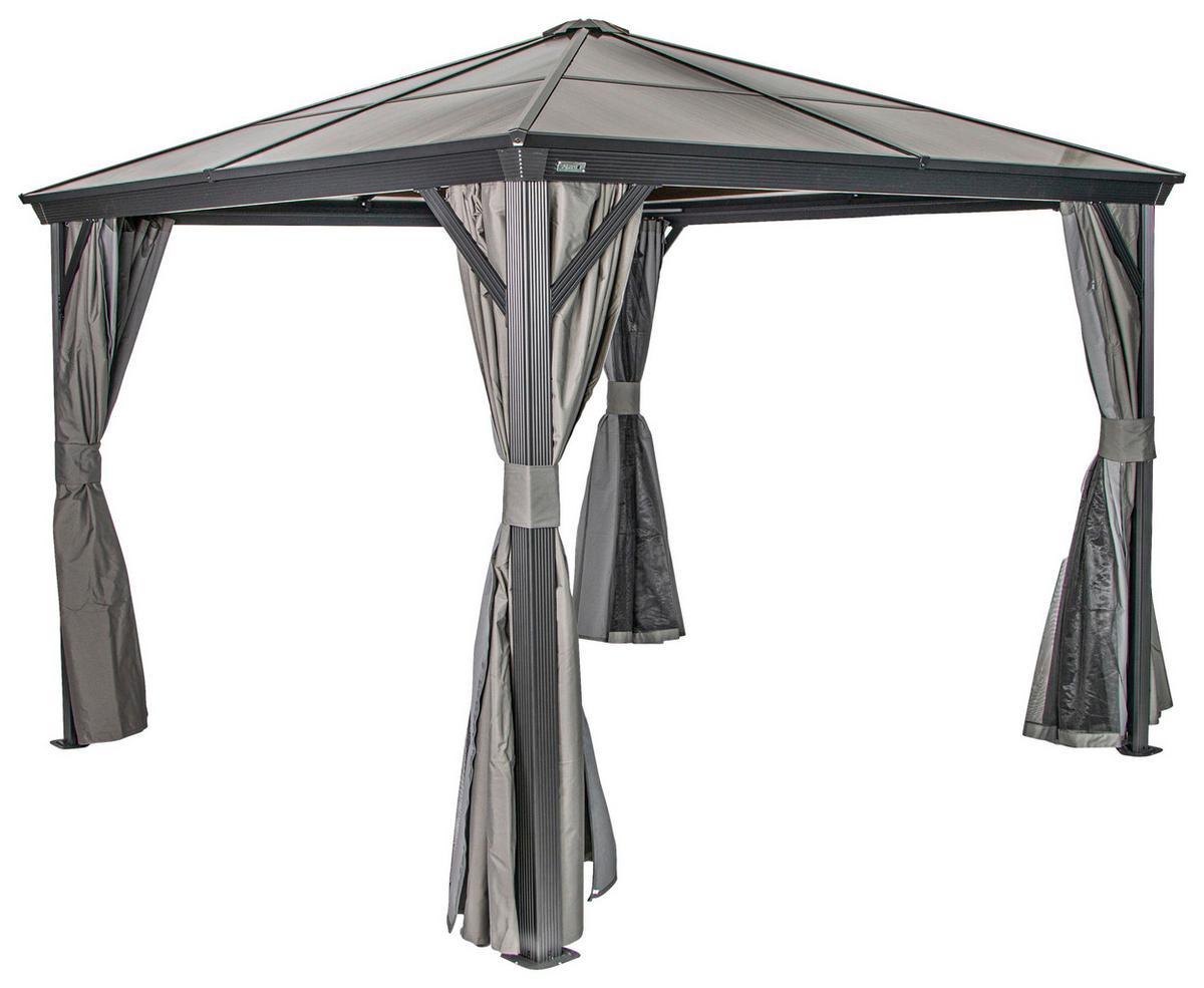 Pavillon Verona 298x298 Cm Wetterfest Gartenpavvilon - Anthrazit, Basics, Kunststoff/Metall (298/261/298cm)