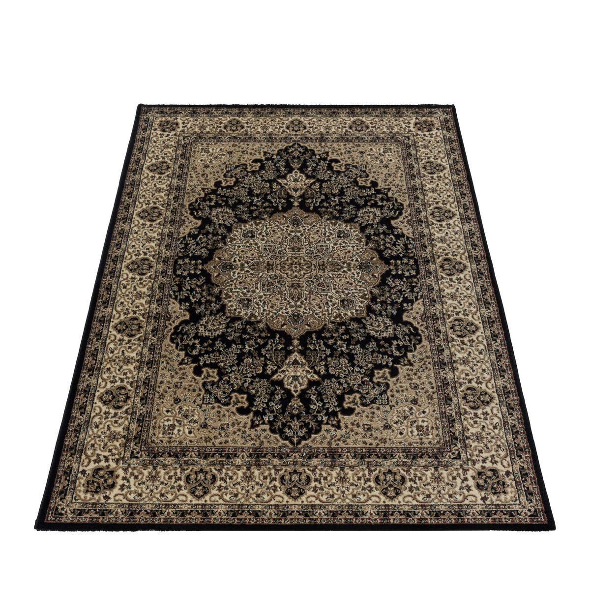 Orientalischer Webteppich Schwarz Kashmir 120x170 cm - Schwarz, LIFESTYLE, Textil (120/170cm)