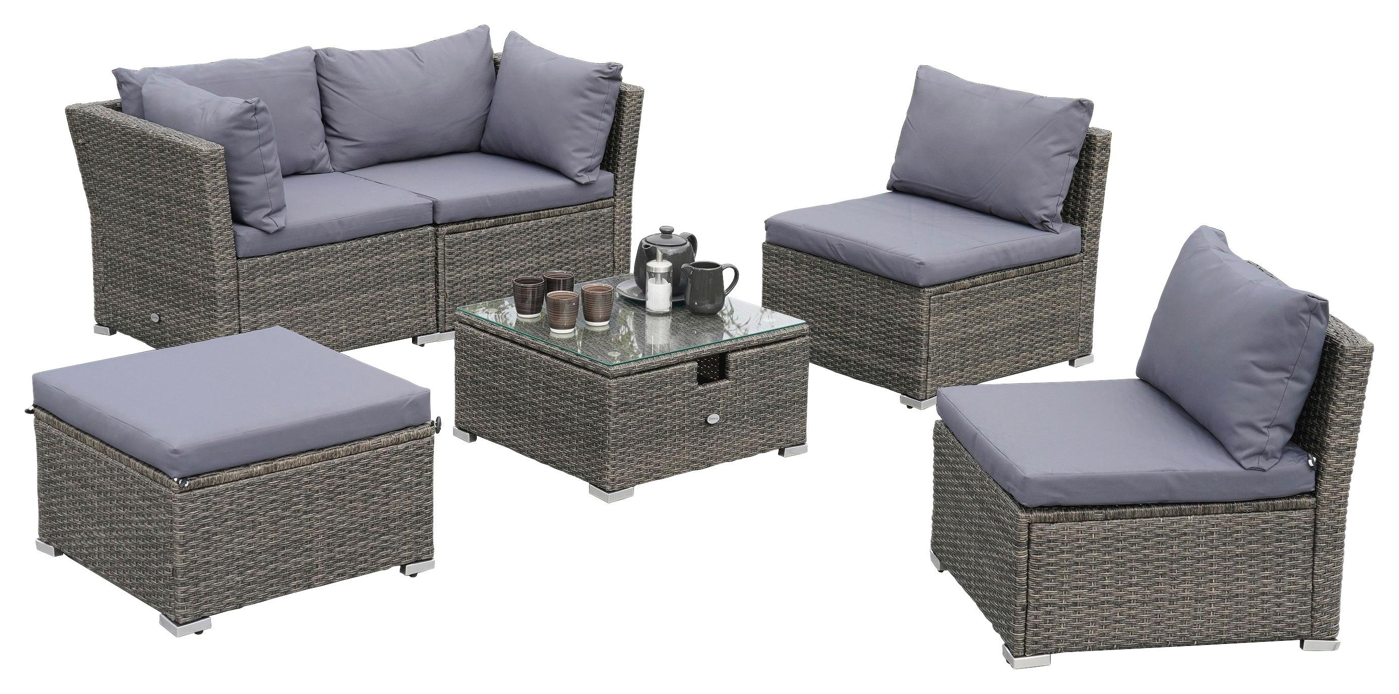 Loungegarnitur 14-tlg Malaga Grau