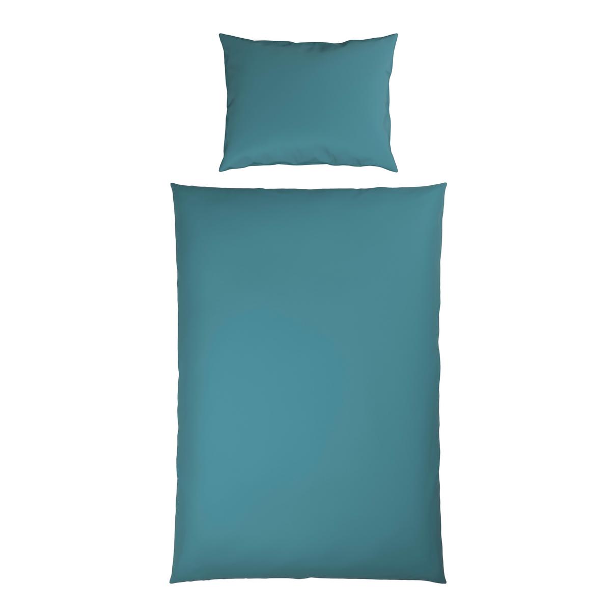 Bettwäsche 140x200 Cm Lydia Satin, Rauchblau - Blaugrau, MODERN, Textil - Luca Bessoni