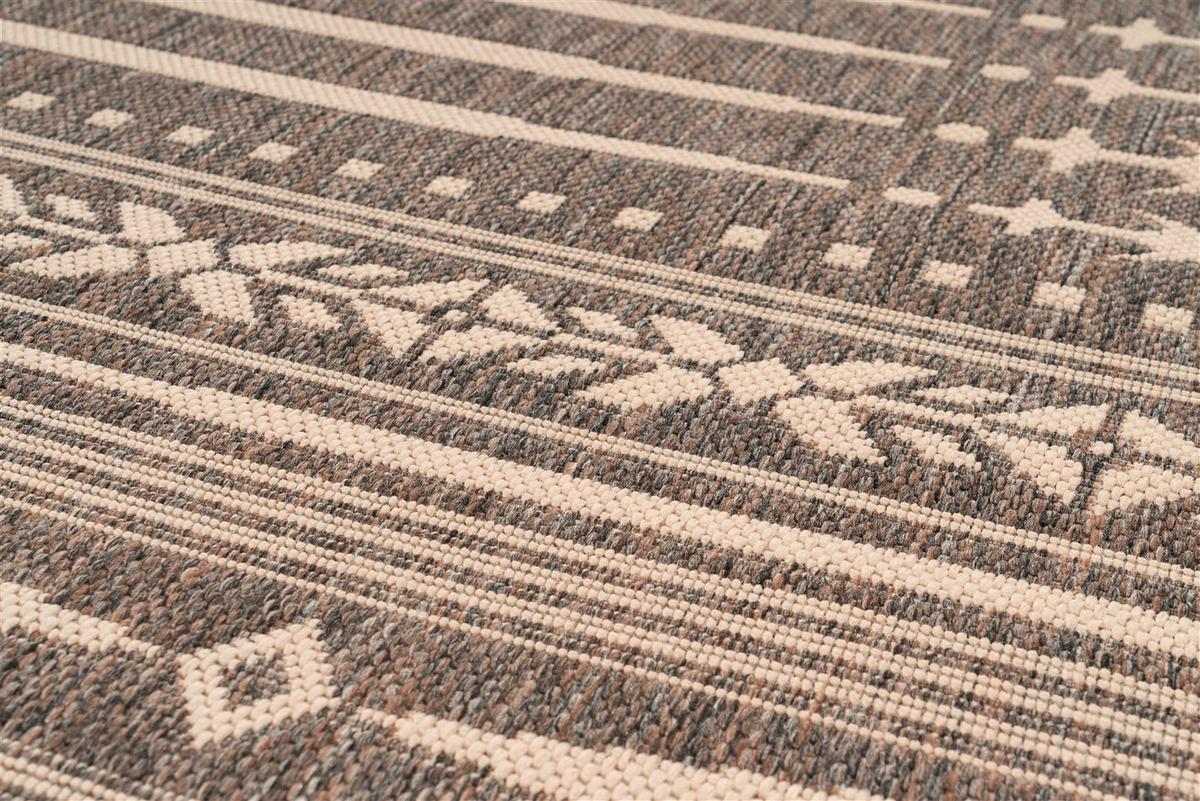 Flachwebteppich Splash 225 Braun/Creme, 120x170 cm - Creme/Braun, KONVENTIONELL, Textil (160/230cm)