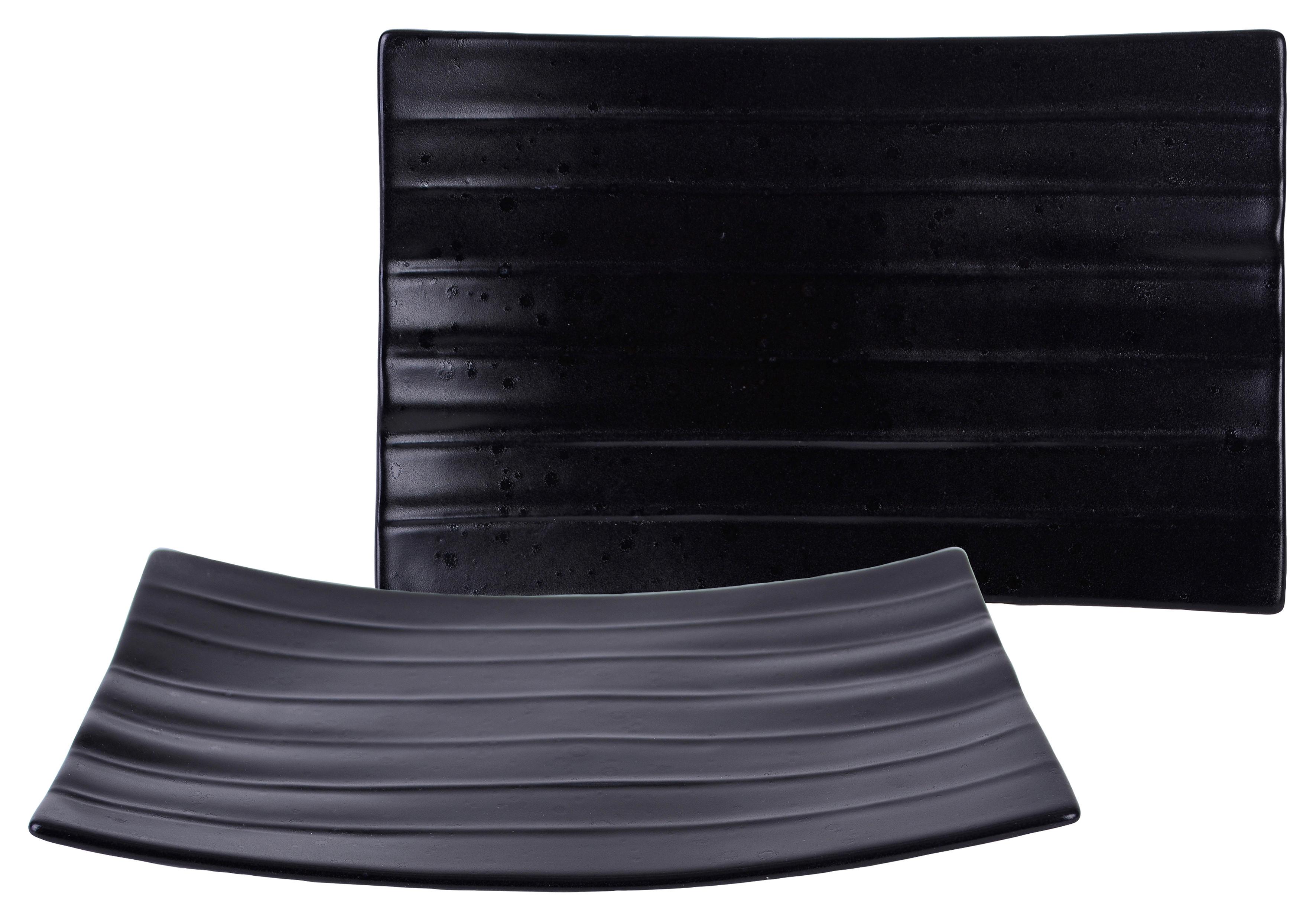 Servierschalenset Aus Keramik, Street 24x15 cm, 2--Teilig. - Schwarz, Basics, Keramik (24/15cm) - Creatable