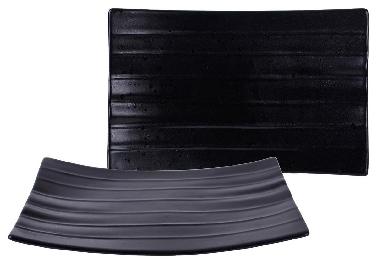 Servierschalenset Aus Keramik, Street 24x15 cm, 2--Teilig. - Schwarz, Basics, Keramik (24/15cm) - Creatable