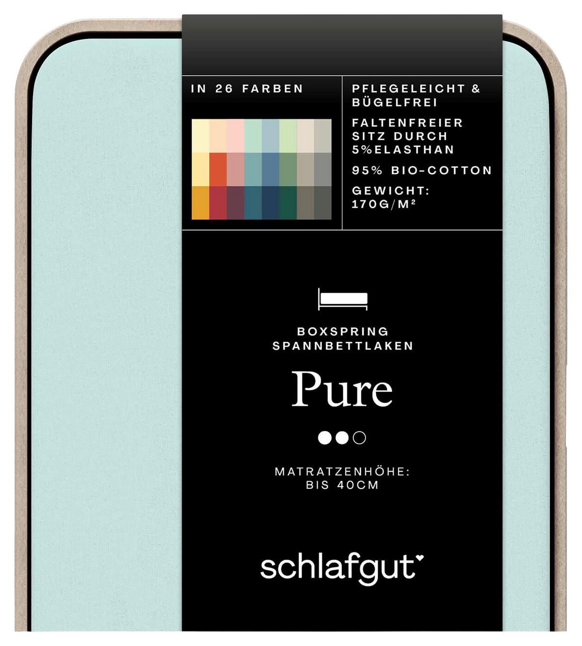 Boxspring-spannleintuch Pure Boxspring - Mintgrün, Basics, Textil (90-100/190-220cm) - Schlafgut