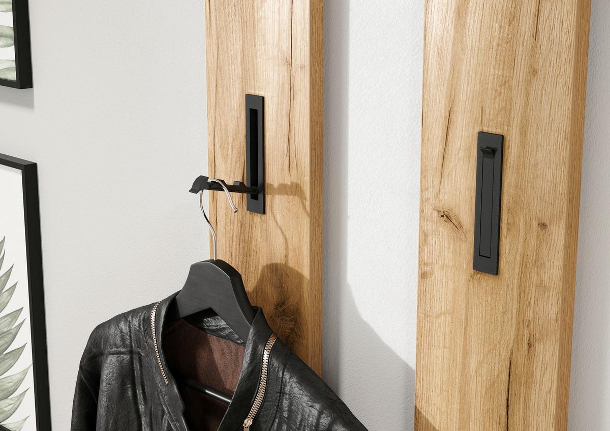 Garderobe Alviano Grün/Eiche Dekor 3-Teilig - Eichefarben/Grün, Design, Glas/Holzwerkstoff (104/200/33cm) - Germania