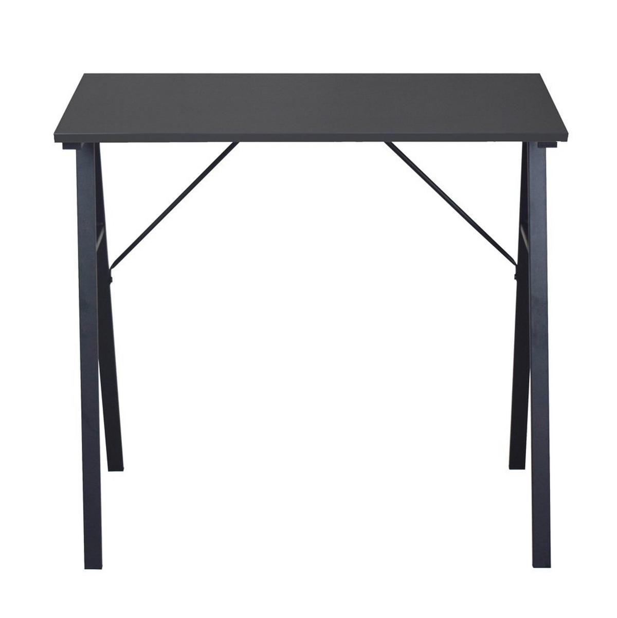 Písací stôl JERRY *CENOVÝ TRHÁK* - tmavě šedá, Konvenční, kov/kompozitní dřevo (80/50/74cm) - Based
