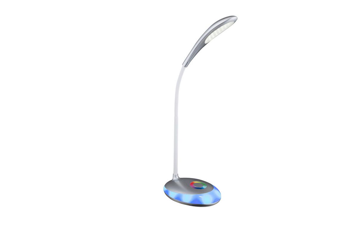 LED-Tischlampe dimmbar Silberfarben Flexarm, Touch - Silberfarben, Design, Kunststoff (30/11/48cm) - Globo