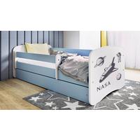 Kinder-/Juniorbett Babydreams Blau/Weiß B: 80cm - Blau/Birkefarben, MODERN, Holz/Holzwerkstoff (80/160cm) - MID.YOU