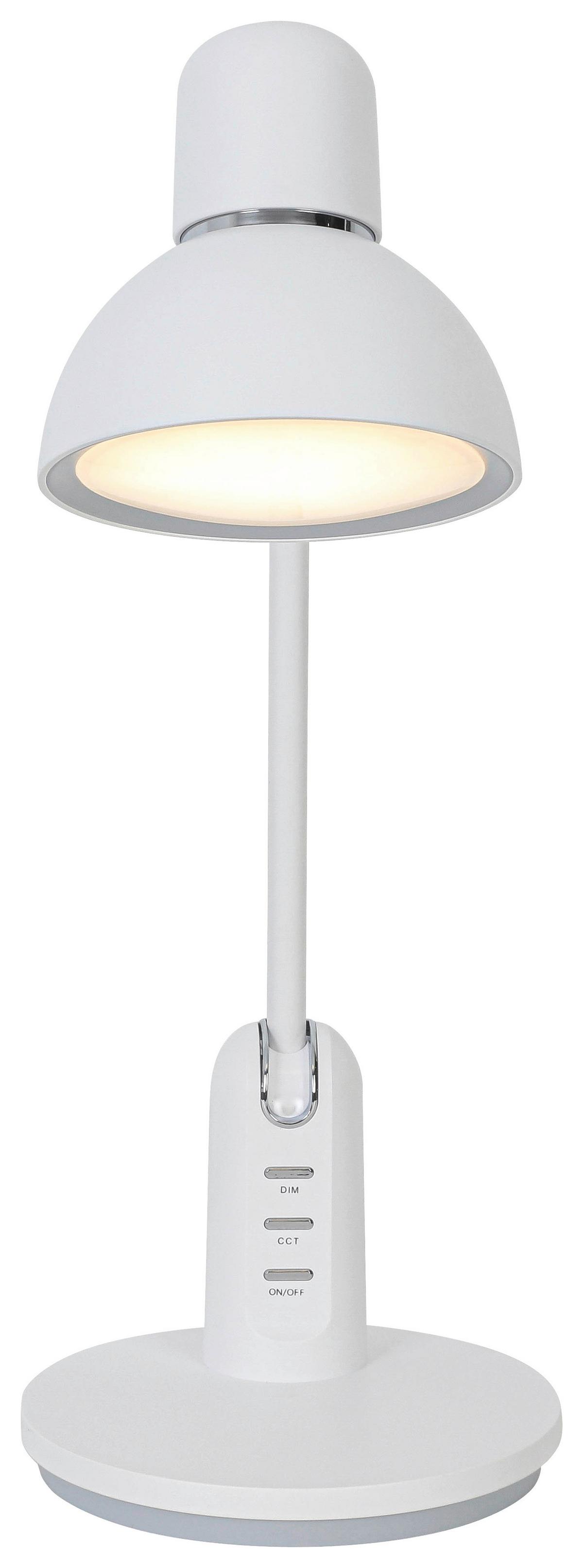 Led-schreibtischleuchte Luana - Chromfarben/Weiß, MODERN, Kunststoff (23,9/16,4/46,7cm) - Luca Bessoni