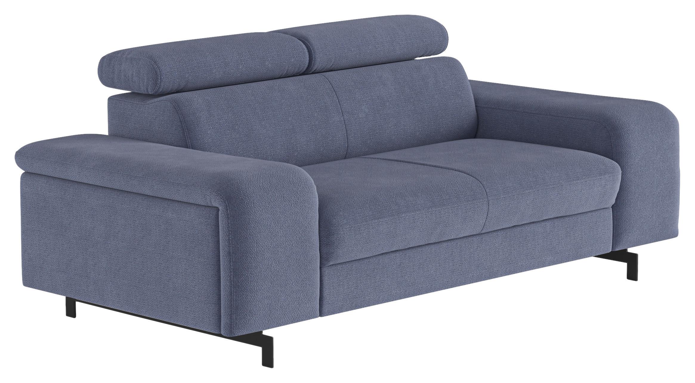 2-Sitzer-Sofa Emma Blau B: 198 cm - Blau/Schwarz, Textil (198/81/100cm) - MID.YOU