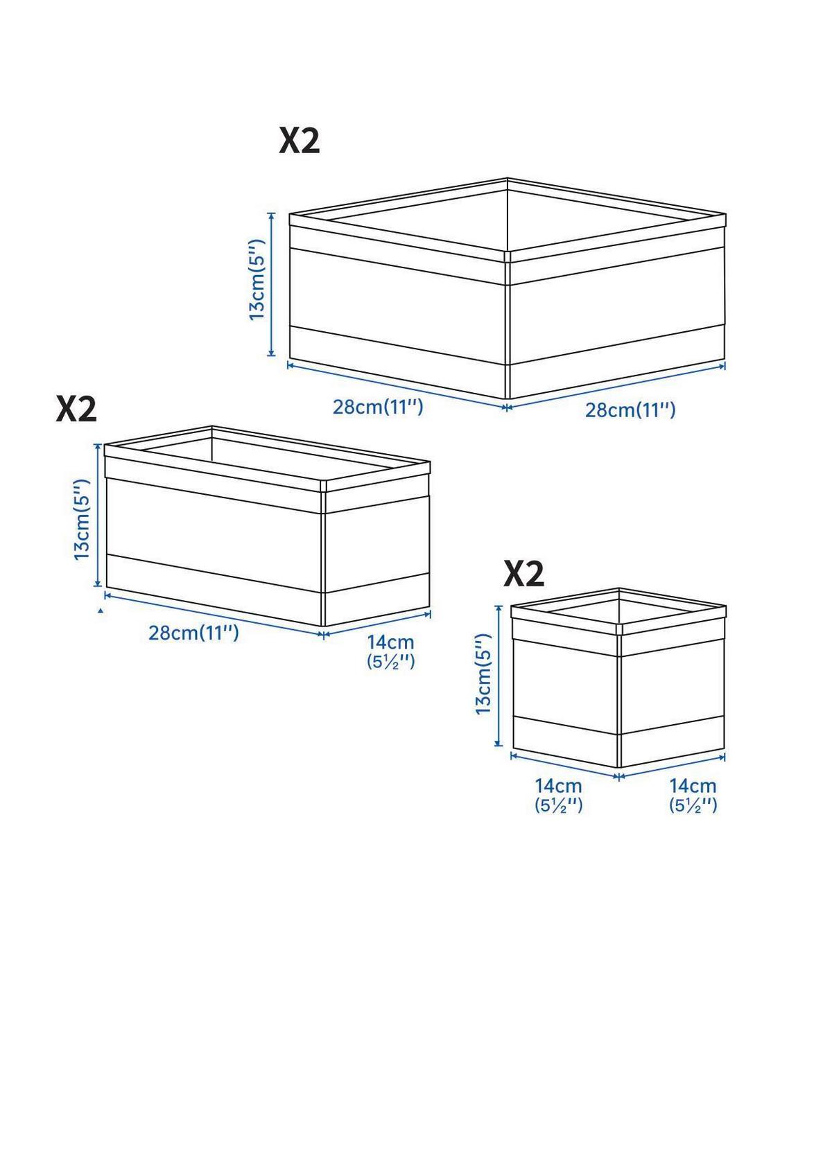 Sada úložných boxov INSIDE -EXT- - biela, Konventionell, textil/plast - Mömax