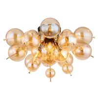 Mennyezeti Lámpa Udo - fekete/aranyszínű, Design, Üveg/fém (55/28cm) - Globo