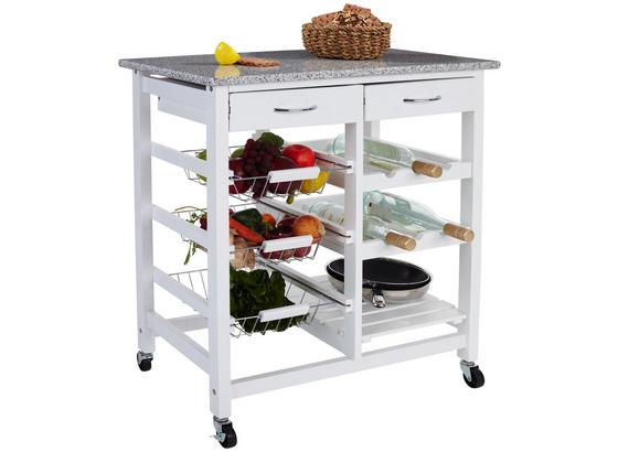 Servírovací Vozík Jeams 2 - sivá/biela, Moderný, kov/drevo (76/81/41cm) Servírovací Vozík Jeams 2 - sivá/biela, Moderný, kov/drevo (76/81/41cm)