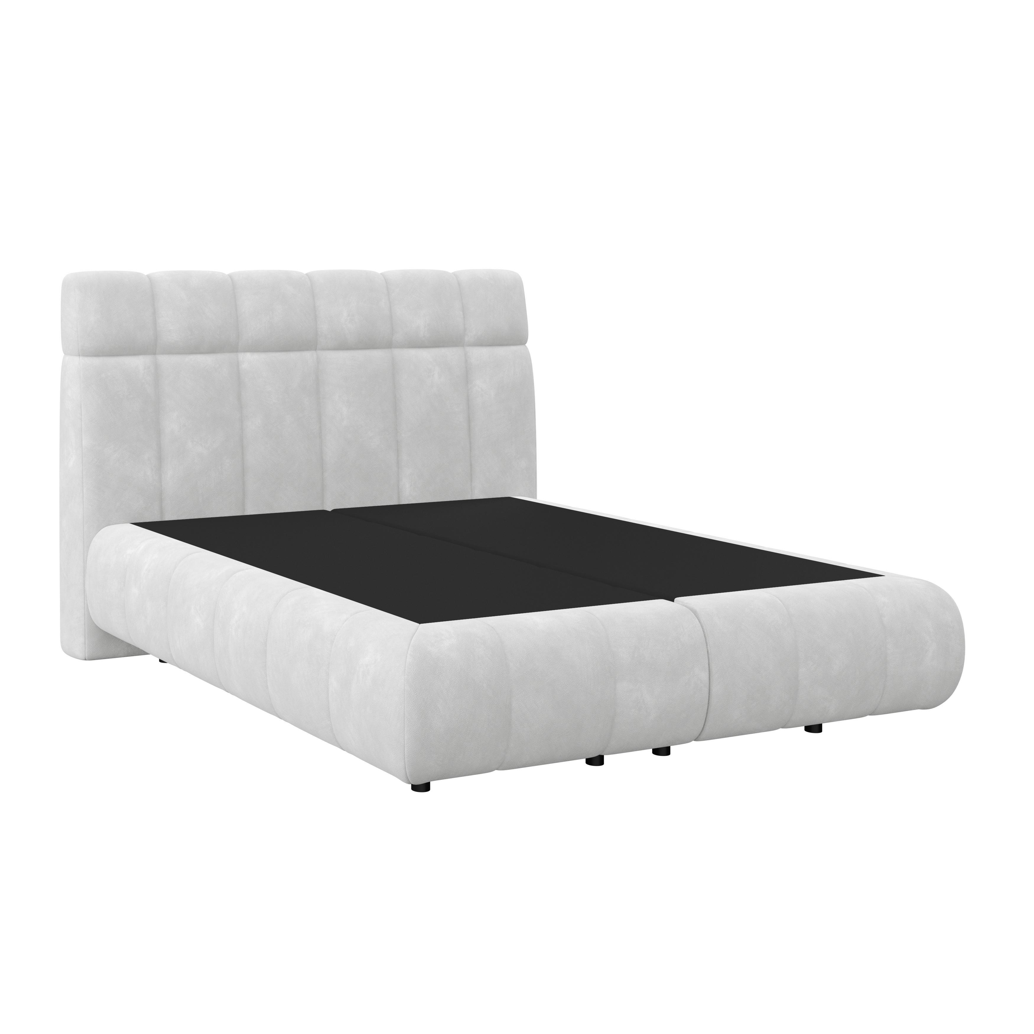 Boxspringbett Nobu o. Matratze Hellgrau, LF: 140x200 cm