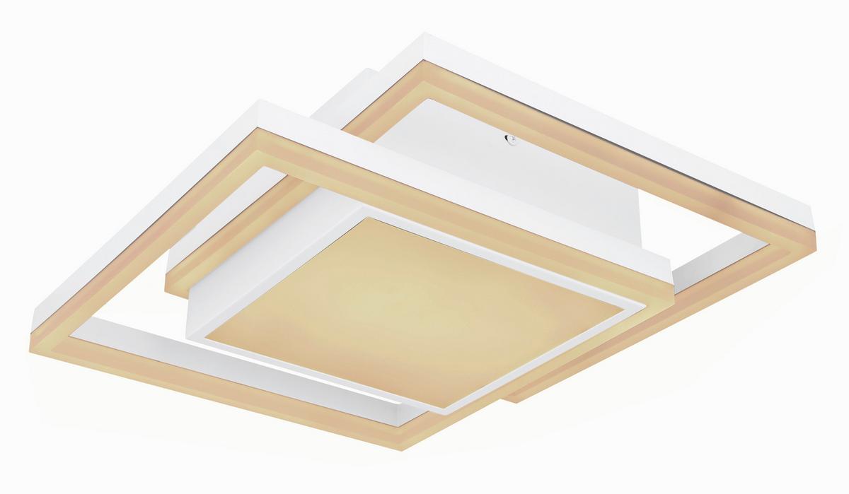 LED-Deckenleuchte L: 41,5 cm Mit Smartphone-Steuerung - Opal/Weiß, Basics, Kunststoff/Metall (41,5/41,5/10,5cm) - Globo