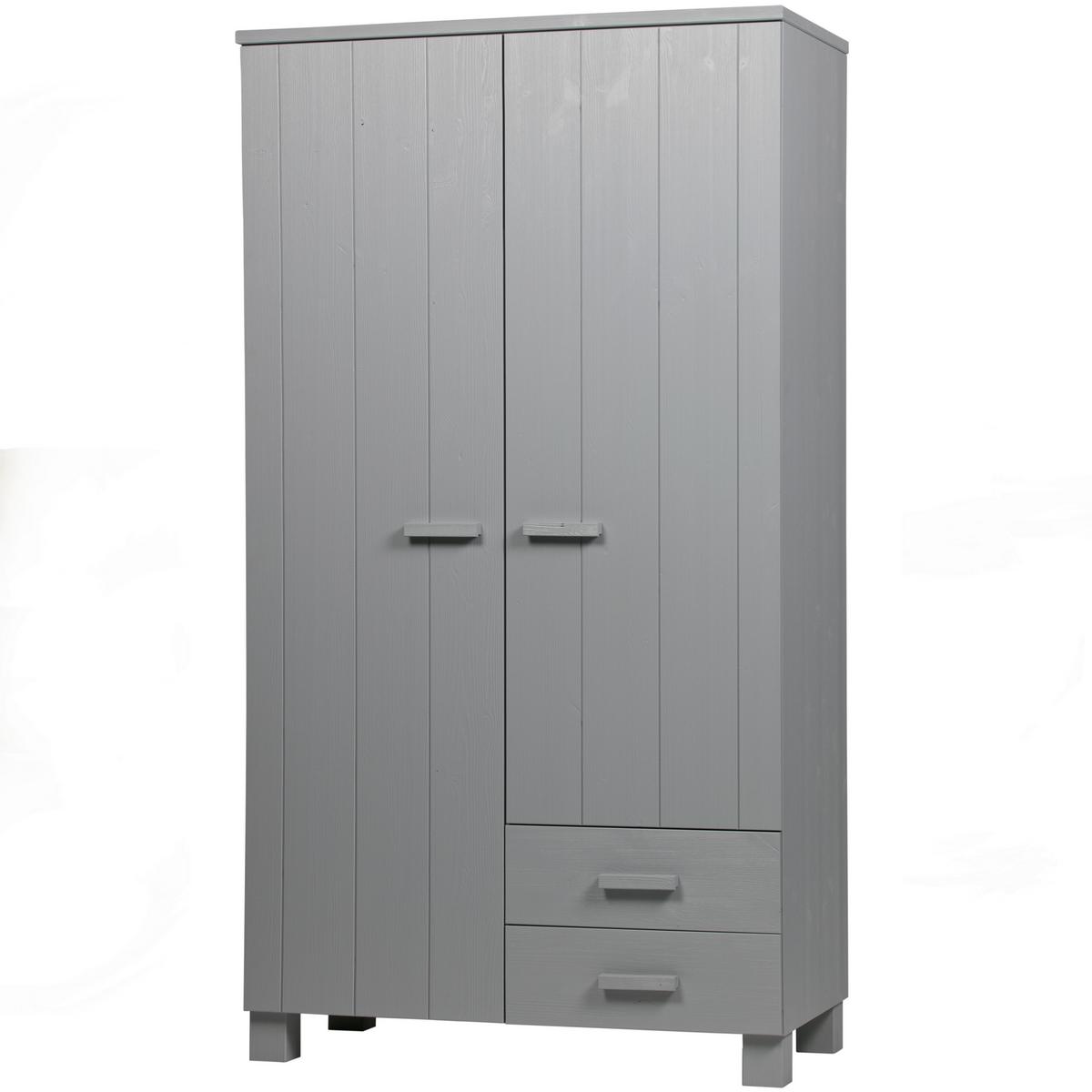 Garderobenschrank Dennis Grau B: 111 Cm - Grau, Design, Holz (111/202/55cm) - Livetastic