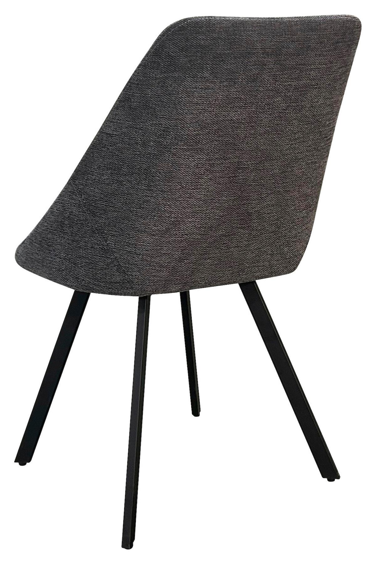 Esszimmerstuhl Jasper Anthrazit, Schwarz 2er Set - Anthrazit/Schwarz, Design, Textil/Metall (55/83/59cm) - MID.YOU