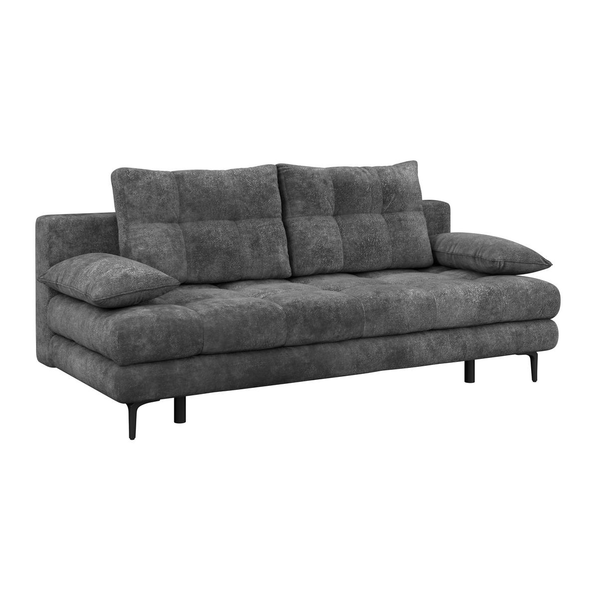 Schlafsofa Perla Schwarz B: 203 cm - Schwarz, KONVENTIONELL, Textil (203/94/96cm)