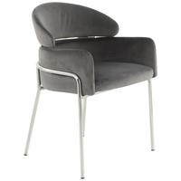 Židle s područkami šedá/barvy stříbra - šedá/barvy stříbra, Moderní, kov/textil (58/79/57cm) - MID.YOU