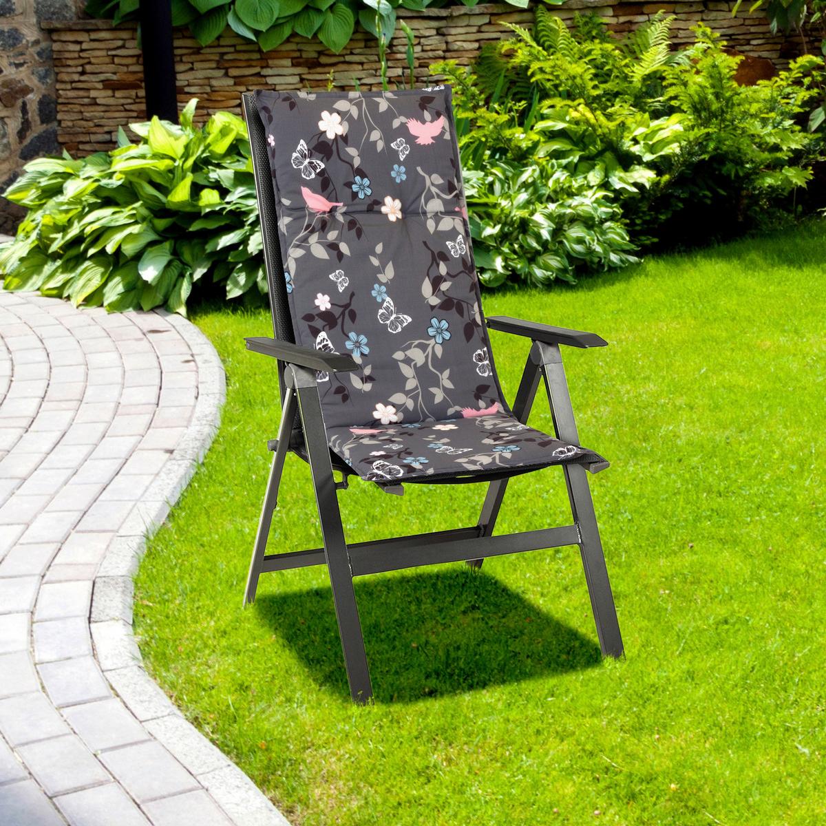 Hochlehner Auflage Bregenz 118x50x6cm Grau/rosa - Rosa/Grau, Basics, Textil (118/50/6cm) - Gardenson