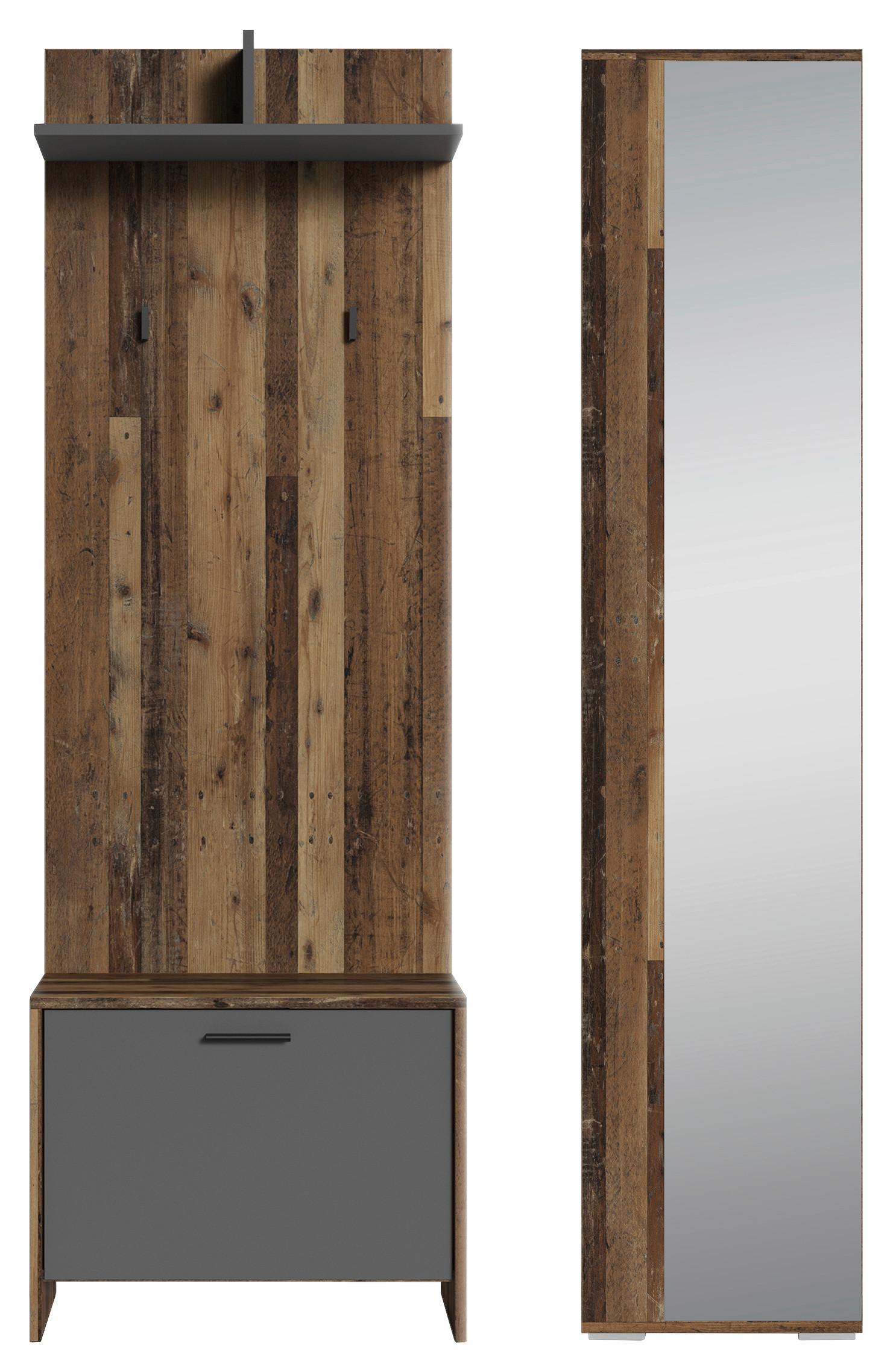 Garderobe Ben Alteiche/ Anthrazit B: 40 Cm - Alteiche/Anthrazit, Design, Holzwerkstoff (40/184/35cm) - MID.YOU