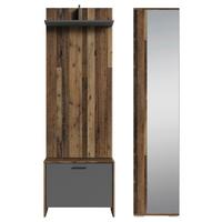 Garderobe Ben Alteiche/ Anthrazit B: 40 cm - Alteiche/Anthrazit, Design, Holzwerkstoff (40/184/35cm) - MID.YOU