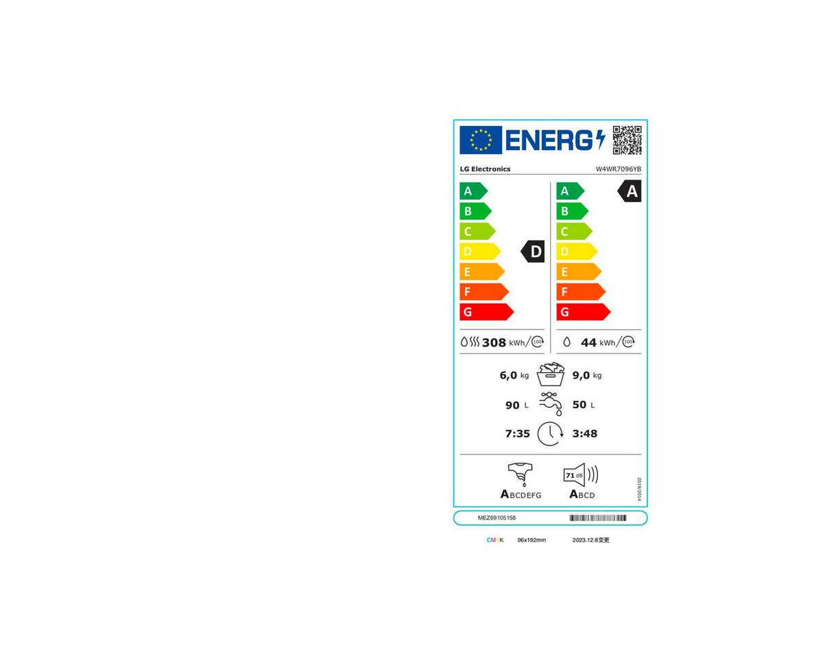 Waschtrockner Lg W4wr7096yb - Schwarz, Basics, Metall (60/85/56,5cm) - LG