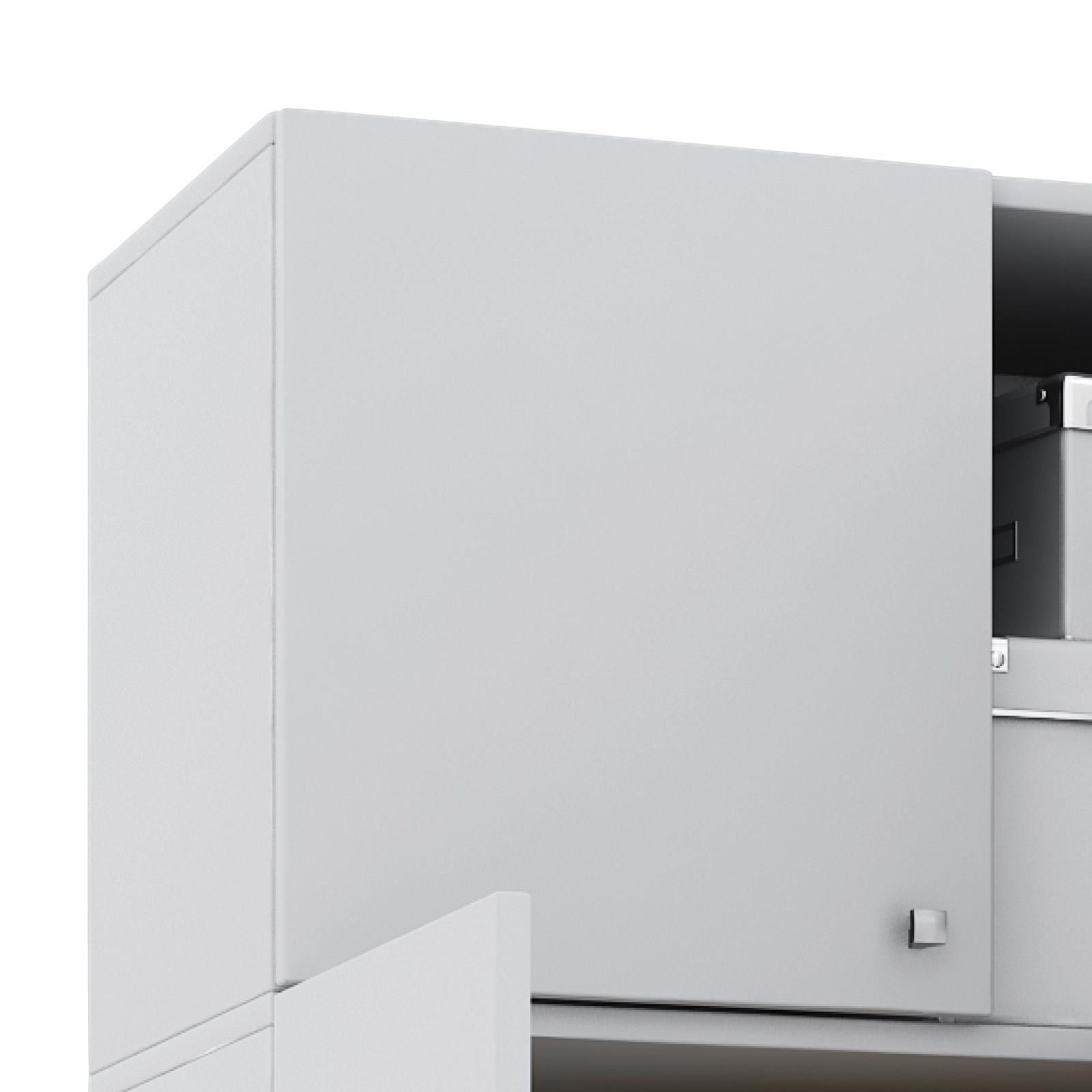 Víceúčelová skříň Vandol, bílá - bílá/barvy stříbra, Moderní, kompozitní dřevo/plast (70/218/39cm) - MID.YOU