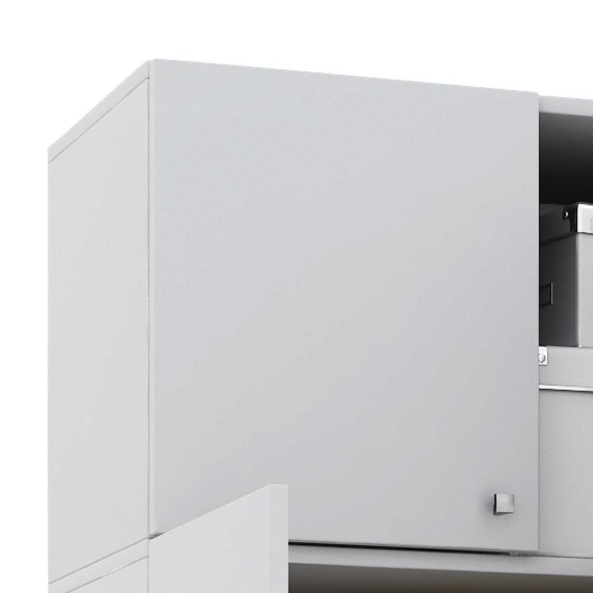 Víceúčelová skříň Vandol, bílá - bílá/barvy stříbra, Moderní, kompozitní dřevo/plast (70/218/39cm) - MID.YOU