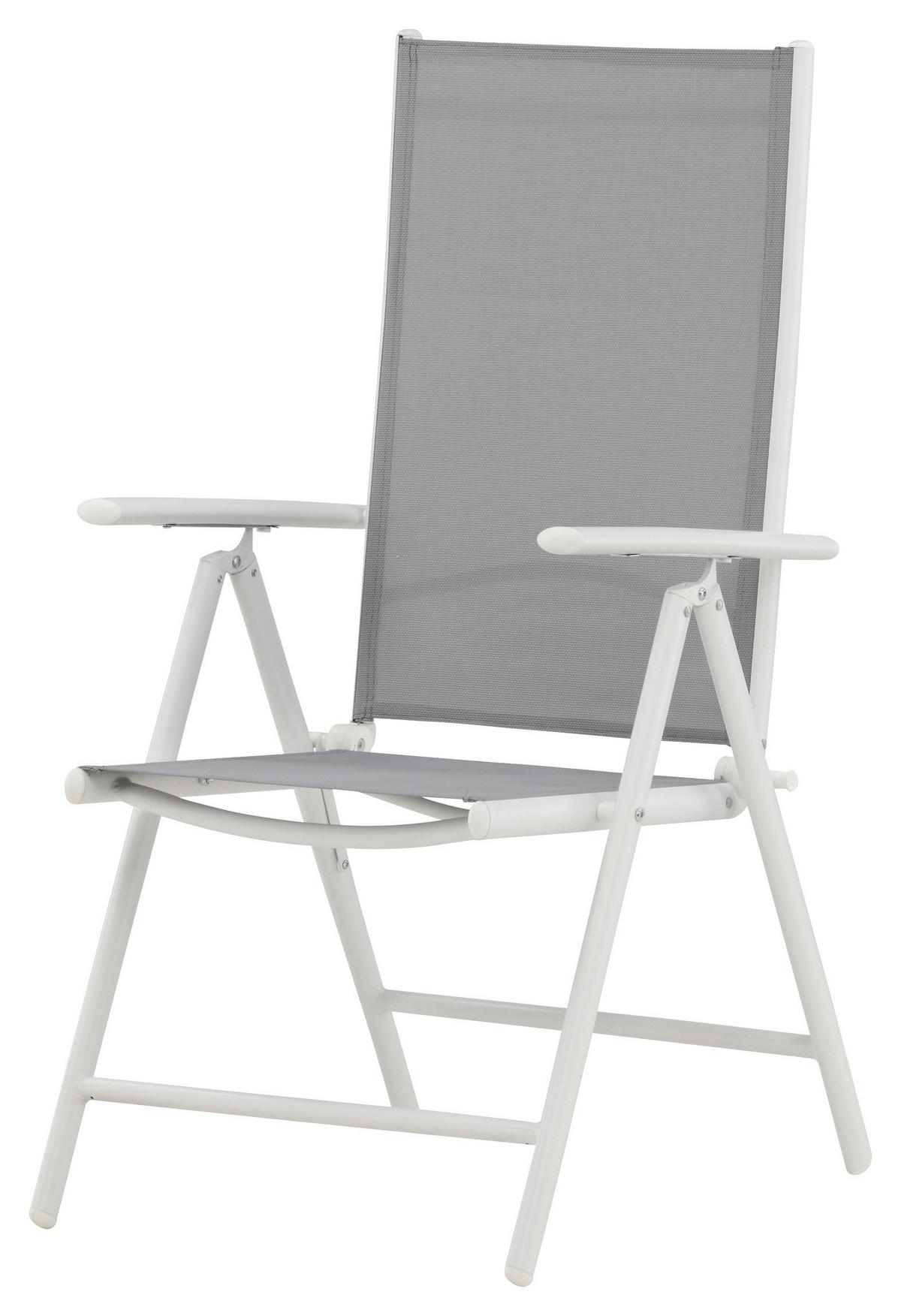 Gartensessel-set 2-tlg. Break Metall/textil - Weiß/Grau, KONVENTIONELL, Textil/Metall (55/108/62cm) - Gardenson