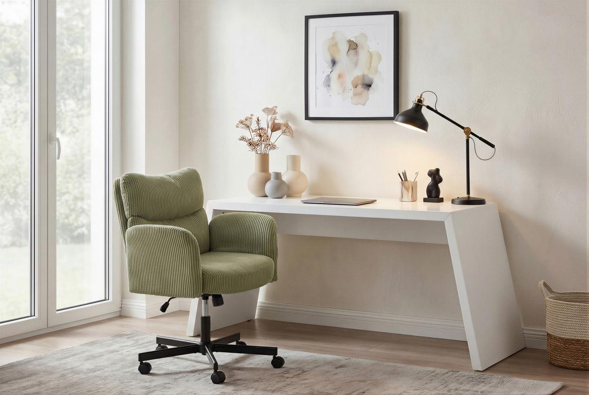 Drehstuhl Lund Grün B: 73 cm - Schwarz/Grün, MODERN, Holz/Kunststoff (73/85-95/65cm) - Livetastic