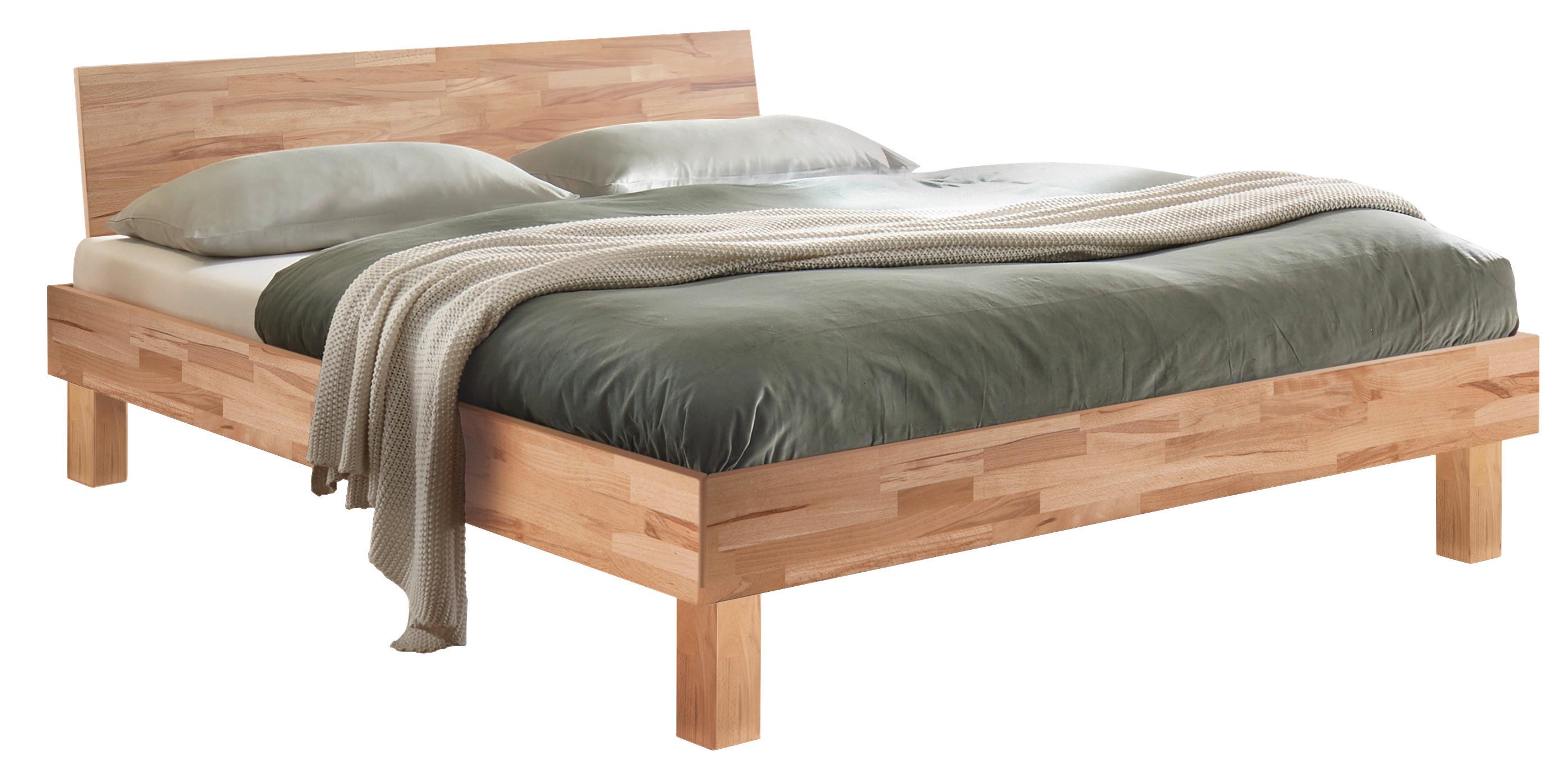 Bett Forti, Kernbuche 200x200 cm - Buchefarben/Kernbuche, Natur, Holz (200/200cm) - Hasena