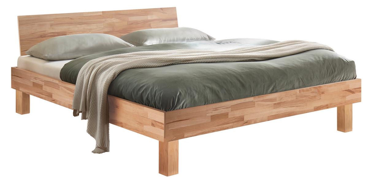 Bett Forti, Kernbuche 200x200 cm - Buchefarben/Kernbuche, Natur, Holz (200/200cm) - Hasena