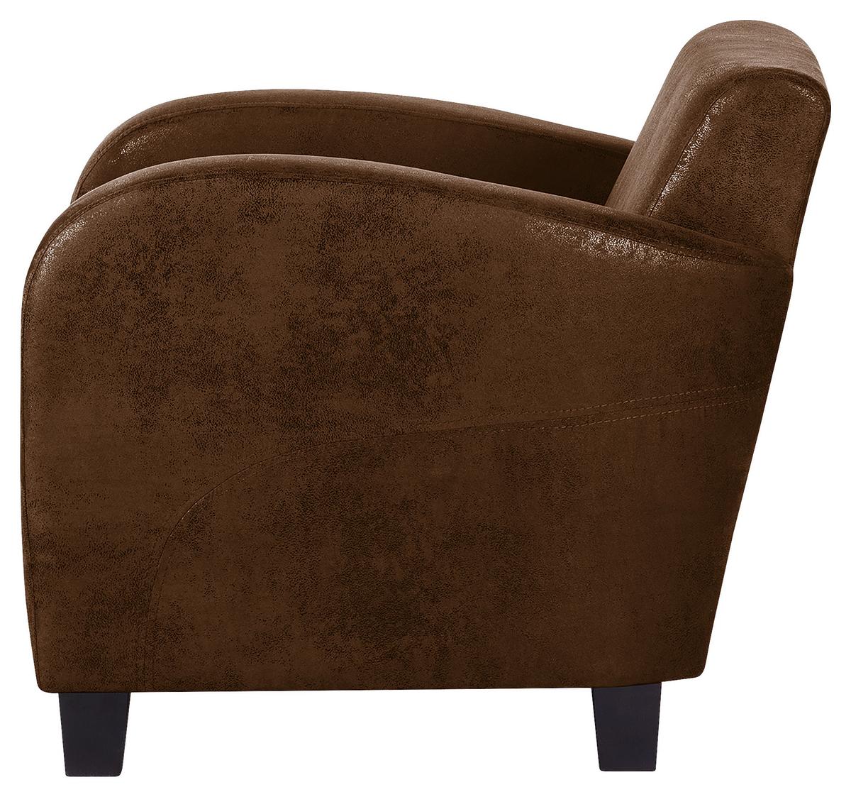 Sitzgarnitur Antis Braun B: 92 Cm - Dunkelbraun/Braun, Design, Textil (92/80/89cm) - Livetastic