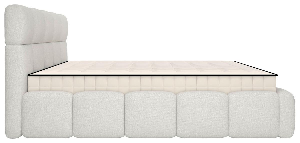 Polsterbett Cloudy M. Matratze Creme, Lf: 180x200 Cm - Creme, Trend, Holz/Holzwerkstoff (180/200cm) - Luca Bessoni