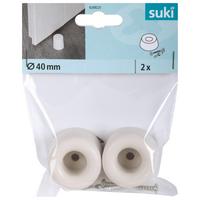Türstopper 2 Stk. DxH: 4x3 cm aus Kunststoff, Boden - Weiß, Kunststoff (4/3cm) - Suki