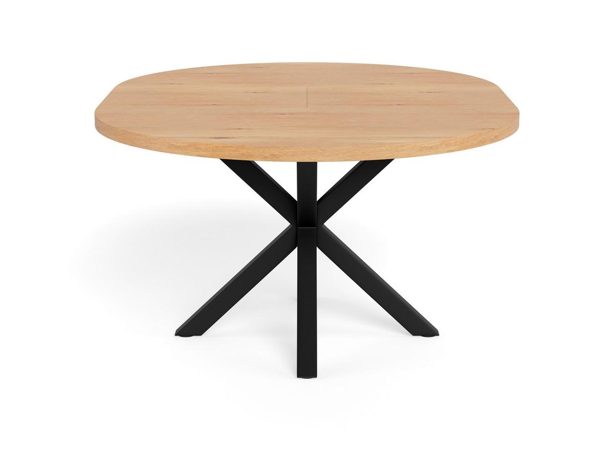 Jídelní stůl HEAVEN částeční masiv 120/160 - divoký dub/černá, Design, kov/dřevo (120(160)/76/120cm) - MID.YOU