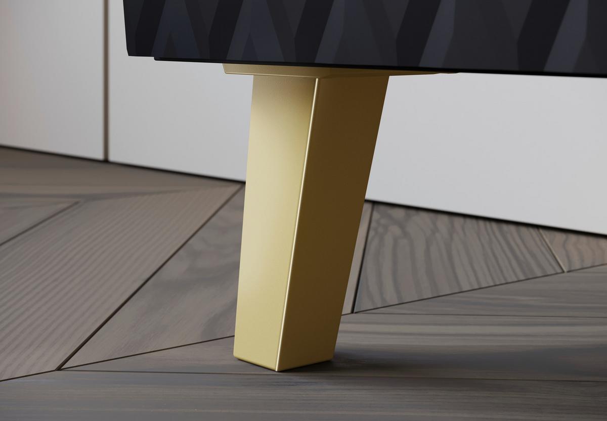 ŠIROKÁ KOMODA SIDEBOARD PHUKET 120 - černá/barvy zlata, Trend, kompozitní dřevo/plast (120/76/39cm) - Livetastic