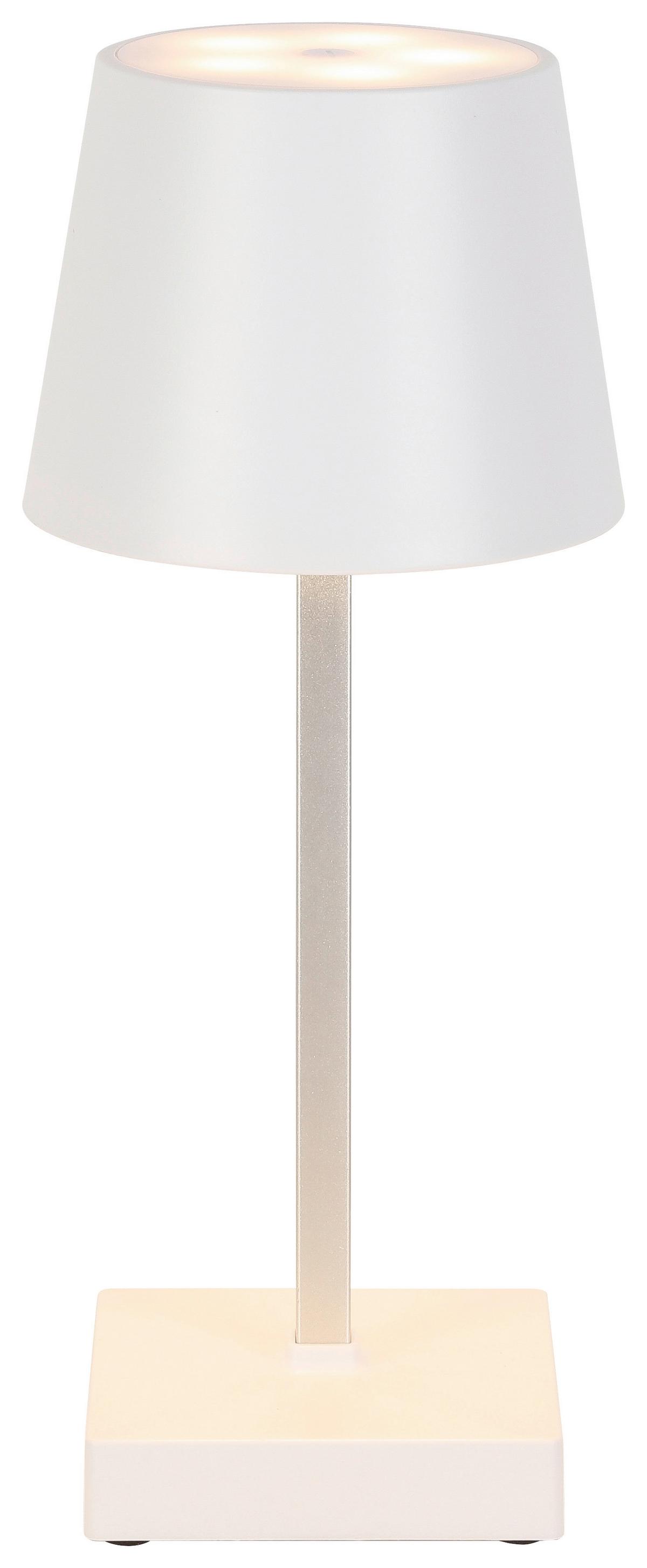 STOLNÍ LAMPA NA BATERIE GOPI - bílá/barvy stříbra, Romantický / Rustikální, kov/plast (10,5/26cm) - Modern Living