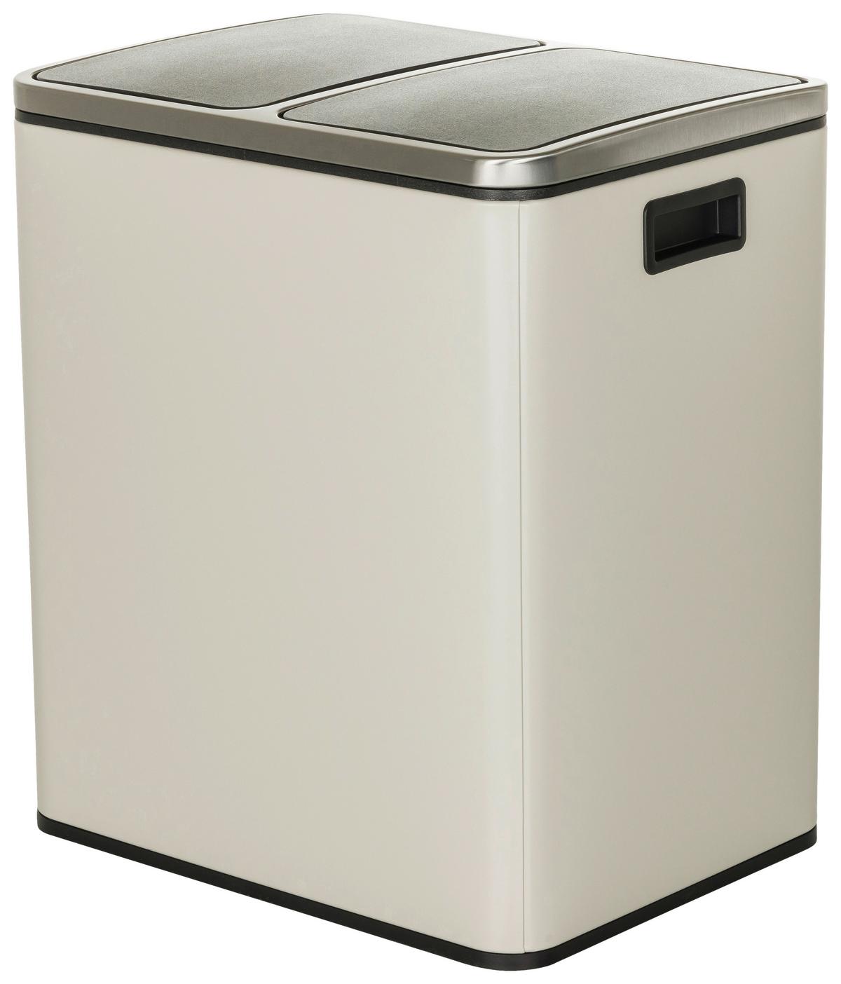 Abfallsammler Clean Ix Schwarz B: 41,5 cm - Beige/Schwarz, MODERN, Kunststoff/Metall (41,5/48/32cm) - MID.YOU